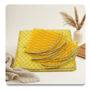 Organza Tissue fabric Runner and Round Met Set